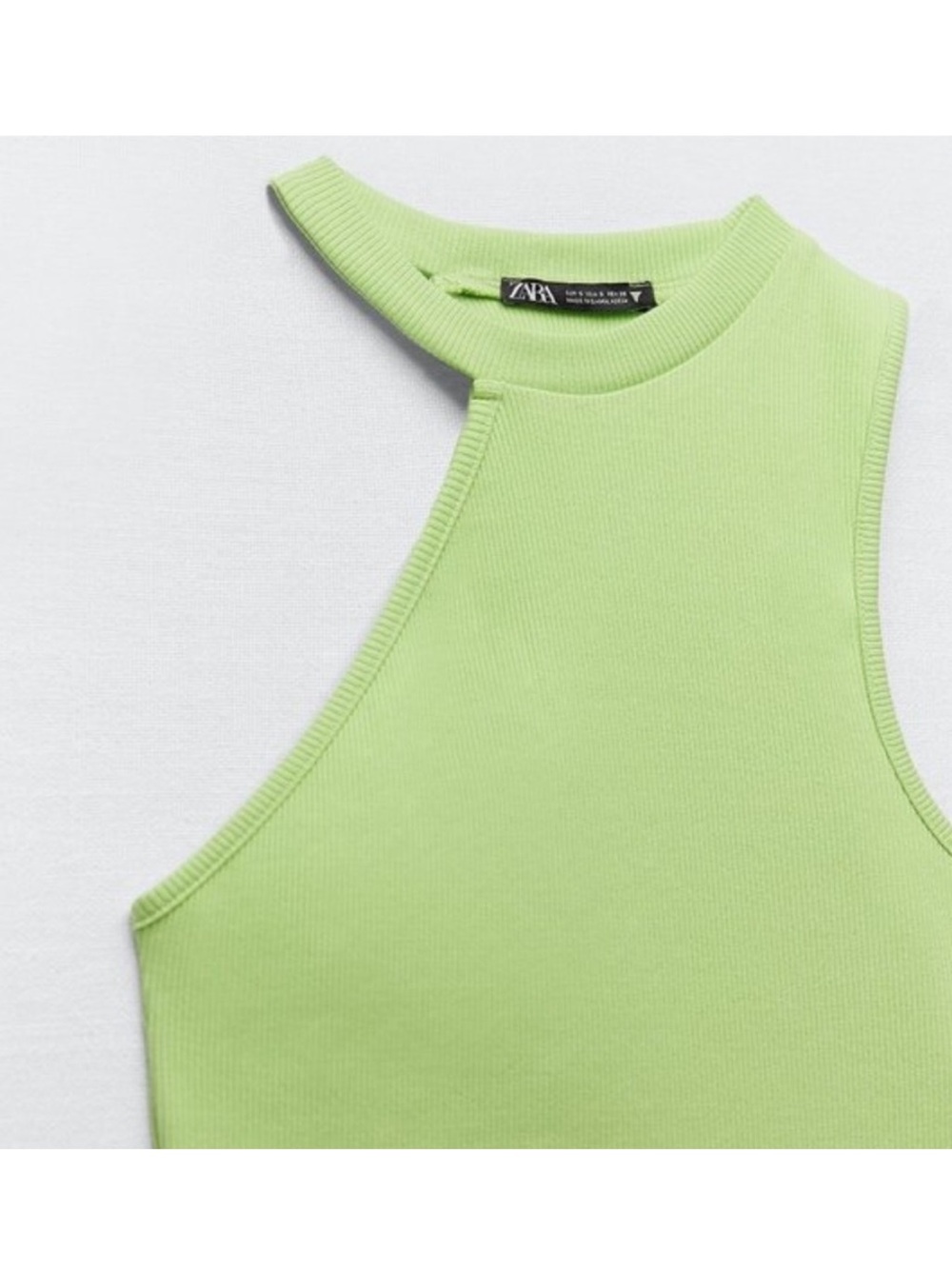 Zara basic Neon Lime Halter Tank Top